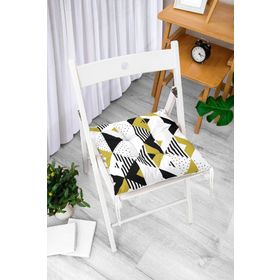 RealHomes K2508 Hardal Renk Geometrik Şekiller Temalı Kırlent Kılıfı