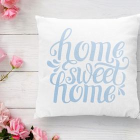 RealHomes K2564 Mavi Home Sweet Home Modern Kırlent Kılıfı