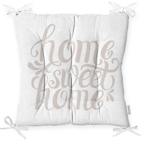 RealHomes K2565 Açık Gri Home Sweet Home Dekoratif Kırlent Kılıfı