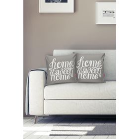 RealHomes K309 Home Sweet Home Dijital Baskılı Dekoratif Kırlent Kılıfı