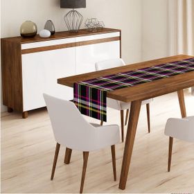 RealHomes K3091 Siyah Sarı Pembe Ekose Desenli Dijital Baskılı Dekoratif Kırlent Kılıfı