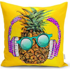 RealHomes K3168 Summer Ananas Tasarımlı Dekoratif Kırlent Kılıfı