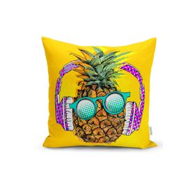 RealHomes K3168 Summer Ananas Tasarımlı Dekoratif Kırlent Kılıfı