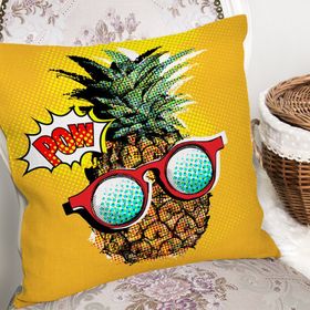 RealHomes K3178 Pop Art Temalı Ananas Özel Tasarım Kırlent Kılıfı