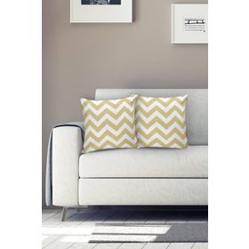 Realhomes K319 Zigzag Desen Dijital Baskılı Dekoratif Yastık Kırlent Kılıfı