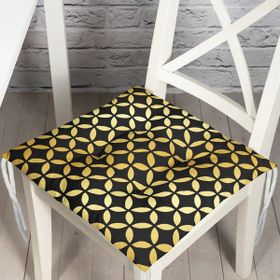 RealHomes K3256 Siyah Zeminde Gold Geometrik Desenli Dekoratif Kırlent Kılıfı