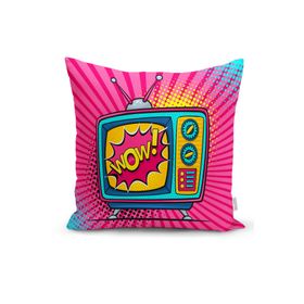 RealHomes K3280 Pop Art Wow TV Desenli Dekoratif Kırlent Kılıfı