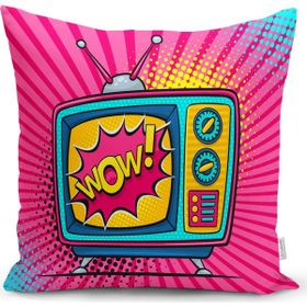 RealHomes K3280 Pop Art Wow TV Desenli Dekoratif Kırlent Kılıfı