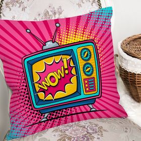 RealHomes K3280 Pop Art Wow TV Desenli Dekoratif Kırlent Kılıfı