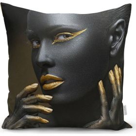 RealHomes K3332 African Gold Kadın Özel Tasarımlı Dekoratif Kırlent Kılıfı