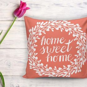 RealHomes K505 Home Sweet Home Dijital Baskılı Dekoratif Kırlent Kılıfı