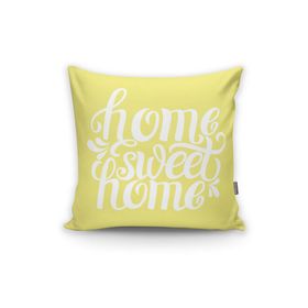 RealHomes K519 Home Sweet Home Dijital Baskılı Dekoratif Kırlent Kılıfı