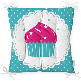 RealHomes K54 Cup Cake Desenli Dijital Baskılı Dekoratif Kırlent Kılıfı