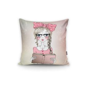 RealHomes K595 Fashion Girl Dijital Baskılı Modern Yastık Kırlent Kılıfı