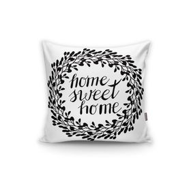 RealHomes K601 Home Sweet Home Dijital Baskılı Dekoratif Kırlent Kılıfı