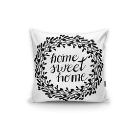 RealHomes K601 Home Sweet Home Dijital Baskılı Dekoratif Kırlent Kılıfı