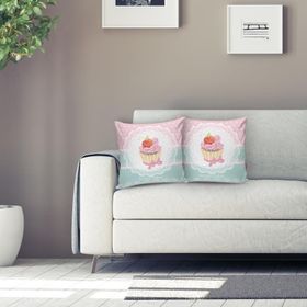RealHomes K67 Cup Cake Dijital Baskılı Dekoratif Kırlent Kılıfı