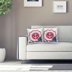 RealHomes K71 Çapa Desen Dijital Baskılı Dekoratif Kırlent Kılıfı