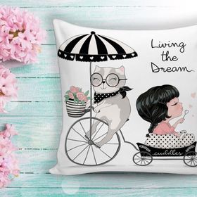 RealHomes K713 Fashion Girl Dijital Baskılı Modern Yastık Kırlent Kılıfı