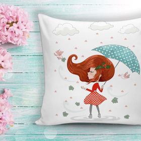 RealHomes K717 Fashion Girl Dijital Baskılı Modern Kırlent Kılıfı