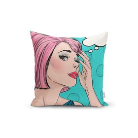 RealHomes K722 Fashion Girl Dijital Baskılı Modern Kırlent Kılıfı
