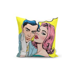 RealHomes K723 Fashion Girl Dijital Baskılı Modern Kırlent Kılıfı