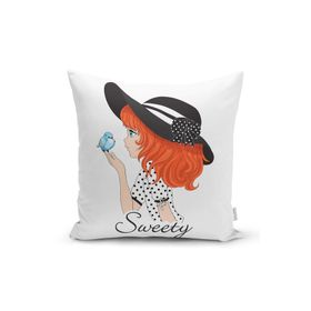 RealHomes K724 Fashion Girl Dijital Baskılı Modern Kırlent Kılıfı