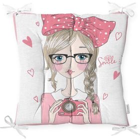 RealHomes K726 Fashion Girl Dijital Baskılı Modern Kırlent Kılıfı