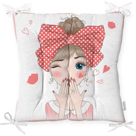 RealHomes K726 Fashion Girl Dijital Baskılı Modern Kırlent Kılıfı