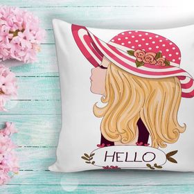 RealHomes K730 Fashion Girl Dijital Baskılı Modern Kırlent Kılıfı