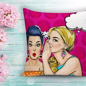 RealHomes K731 Fashion Girl Dijital Baskılı Modern Kırlent Kılıfı