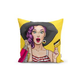 RealHomes K736 Pop Art Resimli Dijital Baskılı Dekoratif Kırlent Kılıfı