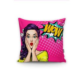 RealHomes K740 Pop Art Resimli Dijital Baskılı Dekoratif Kırlent Kılıfı