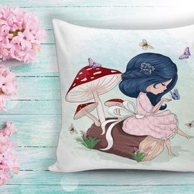 RealHomes K766 Fashion Girl Dijital Baskılı Modern Kırlent Kılıfı