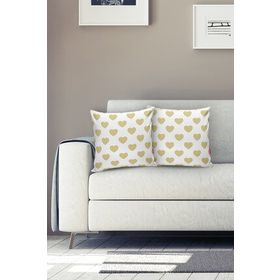 RealHomes K784 Kalp Desen Dijital Baskılı Kırlent Kılıfı
