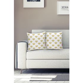 RealHomes K784 Kalp Desen Dijital Baskılı Kırlent Kılıfı
