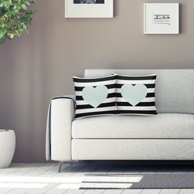 RealHomes K795 Kalp Desen Dijital Baskılı Kırlent Kılıfı