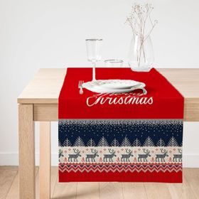Realhomes Kanaviçe Desende Christmas Teması Dijital Baskılı Özel Tasarım Süet Runner