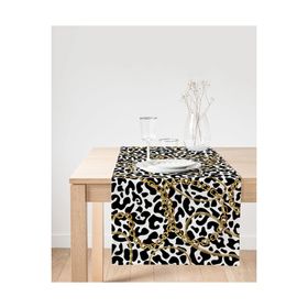 Realhomes Leopar Desenli Altın Detaylı Özel Tasarım Modern Özel Tasarım Süet Runner