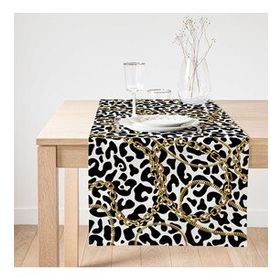 Realhomes Leopar Desenli Altın Detaylı Özel Tasarım Modern Özel Tasarım Süet Runner