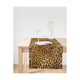 Realhomes Leopar Desenli Dijital Baskılı Dekoratif Özel Tasarım Süet Runner