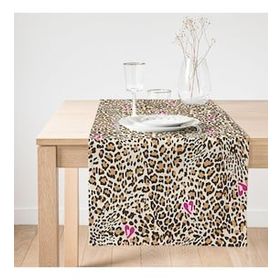 Realhomes Leopar Motifli Dijital Baskılı Süet Runner