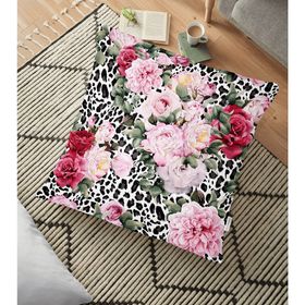 RealHomes Leopar Temalı Kavaniçe Desenli Dijital Baskılı 70x70 cm Yer Minderi