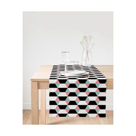 Realhomes Livense Geometrik Şekilli Dekoratif Süet Runner