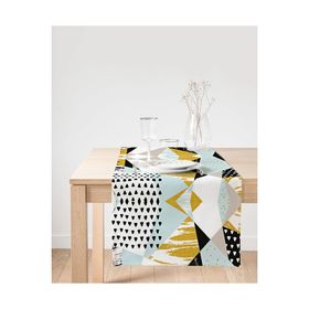 Realhomes Livense Modern Geometrik Şekiller Dijital Baskılı Süet Runner