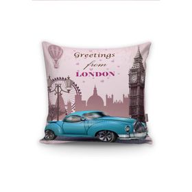RealHomes London Car Dijital Baskılı Dekoratif Yastık Kırlent Kılıfı