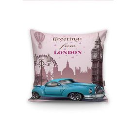 RealHomes London Car Dijital Baskılı Dekoratif Yastık Kırlent Kılıfı