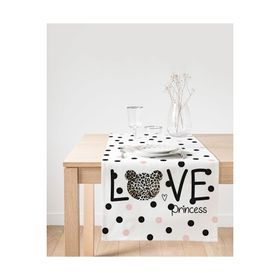 Realhomes Love Princess Motifli Dijital Baskılı Dekoratif Süet Runner