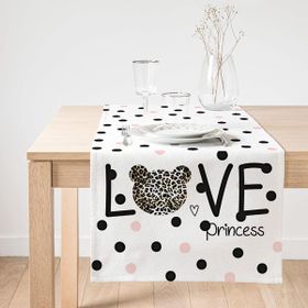 Realhomes Love Princess Motifli Dijital Baskılı Dekoratif Süet Runner