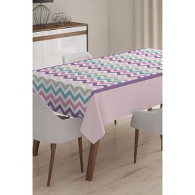 Realhomes Masa58 Siyah Zigzag Desenli Dijital Baskılı 3D 140x180 cm Masa Örtüsü